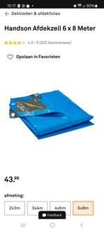 Karwei afdekzeil 6x8m twv 44 euro - Zo goed als nieuw, Ophalen of Verzenden, Zo goed als nieuw, 15 m² of meer, Zeil