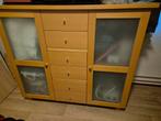 Houten kast met lades en glazen deuren, Huis en Inrichting, Kasten | Overige, Ophalen, Gebruikt