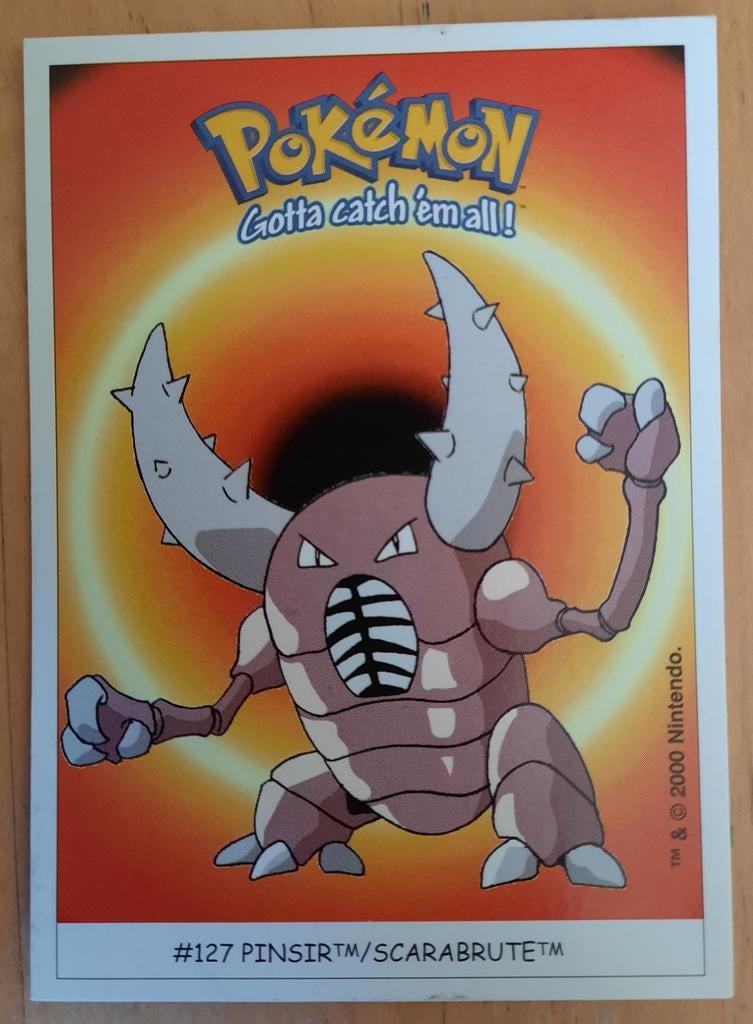 Pinsir Pokémon Plaatje Dunkin Boomer #127, Ophalen of Verzenden, Gebruikt