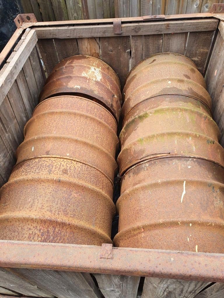 Bloemenbak plantenbak decoratie industriële Bloemenbak plant, Ophalen of Verzenden, Rond, Metaal, Minder dan 30 cm