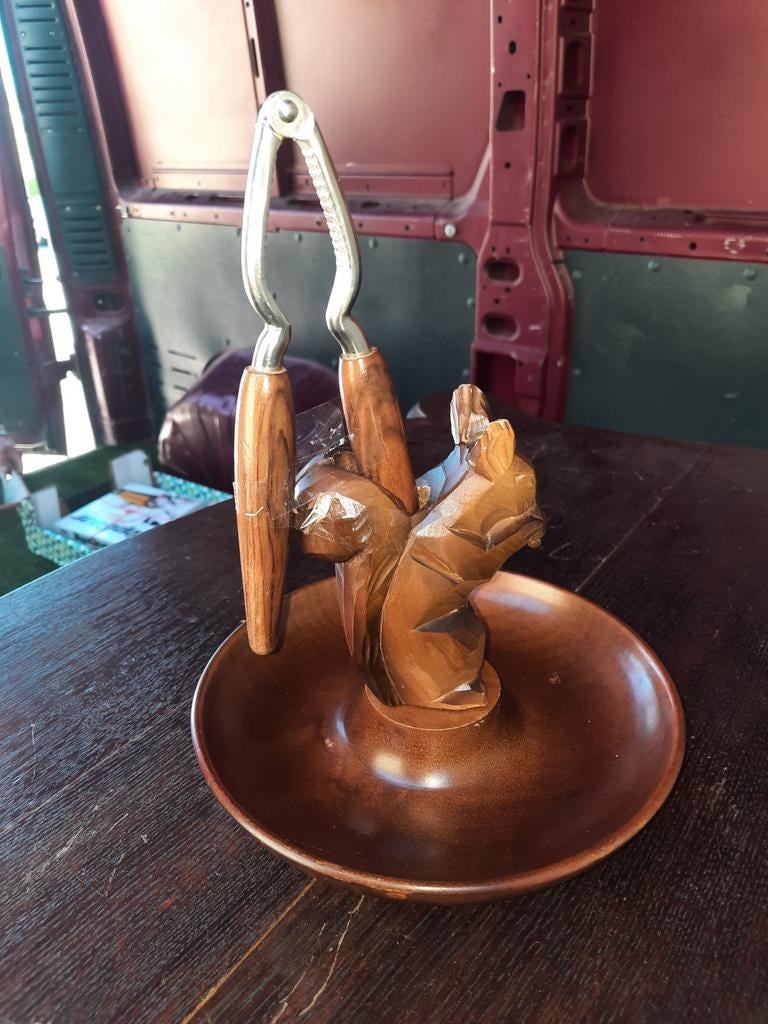 Vintage Notenkraker Eekhoorn Hout met Schaal, Ophalen of Verzenden
