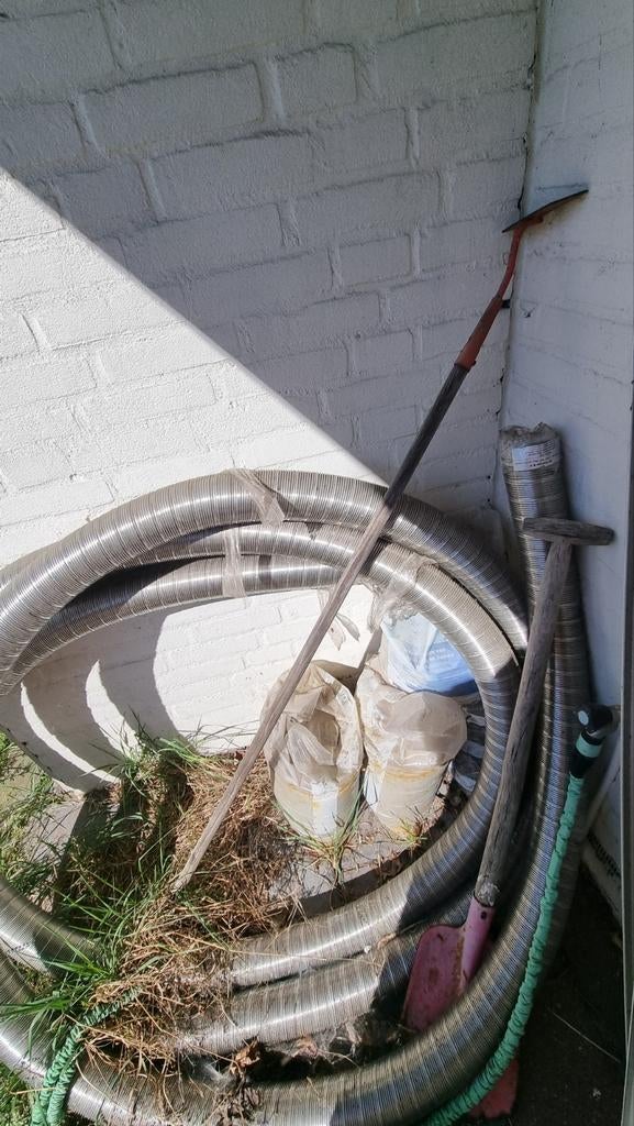 RVS Palletkachel Flexibele Buis - ca. 10 Meter, Ophalen, Afzuiger