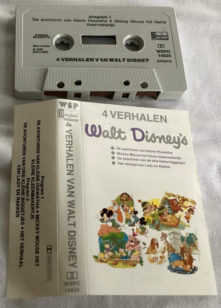 4 Verhalen Van Walt Disney MC, Cd's en Dvd's, Cassettebandjes, Gebruikt, Kinderen en Jeugd, 1 bandje, Ophalen of Verzenden