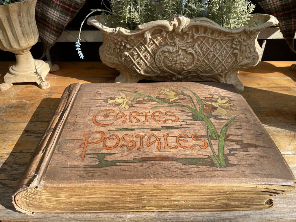 Zeer oud postkaarten album, cartes postales, Verzamelen, Ophalen of Verzenden, Voor 1920, Frankrijk