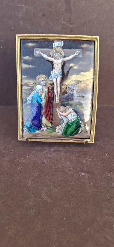 Emaille plaquette limoges, Ophalen of Verzenden, Gebruikt, Kaart of Prent