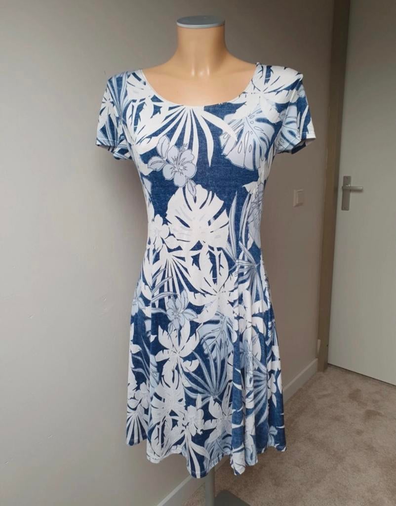 Jurk FOS Amsterdam maat S wit / blauw, Maat 38/40 (M), Blauw, Ophalen of Verzenden, Zo goed als nieuw