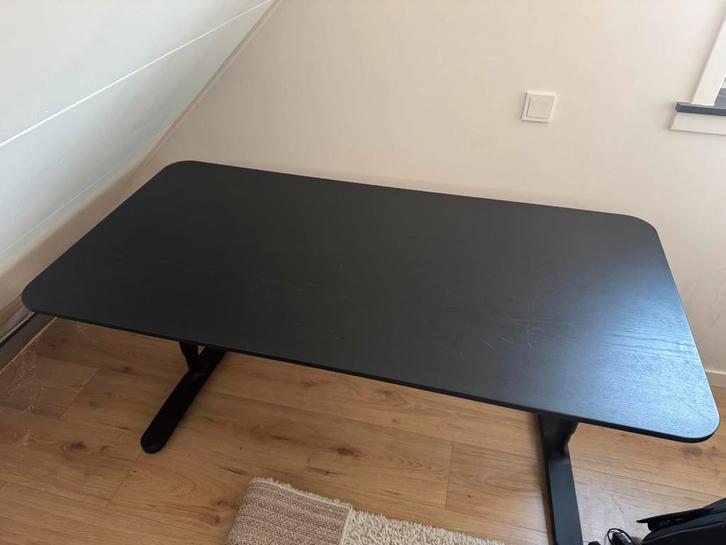 Ikea Bekant bureau zwart 160x80, Huis en Inrichting, Bureaus, Zo goed als nieuw, Bureau, In hoogte verstelbaar, Ophalen
