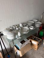 Compleet servies set - Wit met gouden rand, Gebruikt, Ophalen of Verzenden, Overige stijlen, Porselein