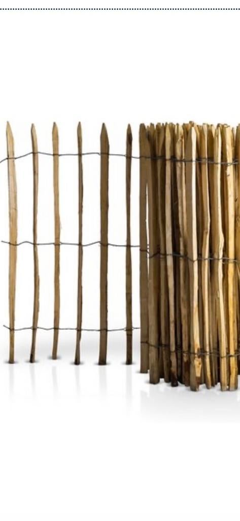 10 meter Frans kastanje schapenhek 8-10cm, 120 hoog, Tuin en Terras, Schuttingen, 1 tot 2 meter, 6 meter of meer, Nieuw, Ophalen of Verzenden