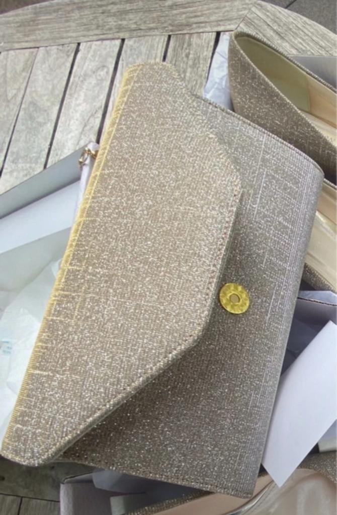 Rainbow Club glitter clutch gold metallic – bruiloft / gala, Ophalen of Verzenden, Nieuw, Overige kleuren, Avondtasje