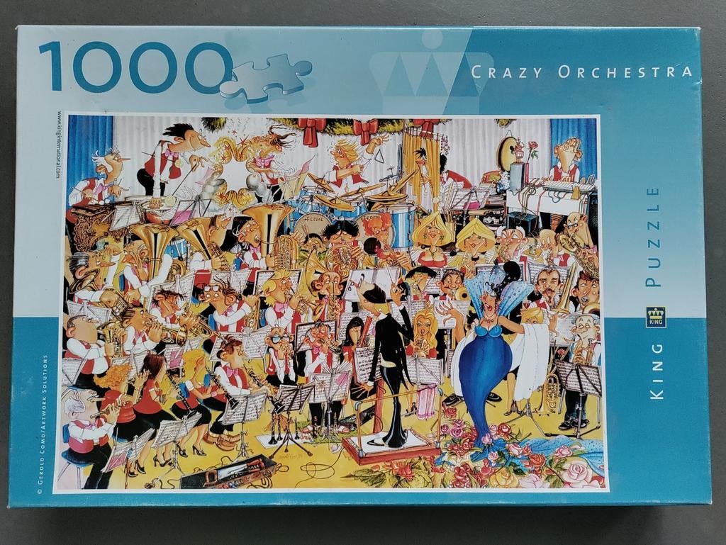King puzzel Crazy Orchestra, 1000 stukjes, compleet, Ophalen of Verzenden, 500 t/m 1500 stukjes, Gebruikt