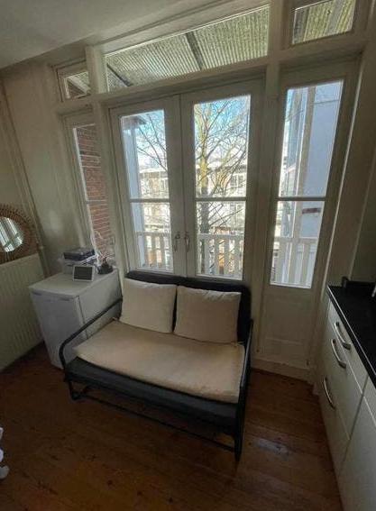 IKEA BEDDINGE LÖVÅS slaapbank - 2-zits, Huis en Inrichting, Ophalen, Gebruikt, Zwart, Tweepersoons