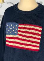 Ralph Lauren navy trui met vlag maat 10-12 (195 euro), Verzenden, Trui of Vest, Zo goed als nieuw, Ralph Lauren
