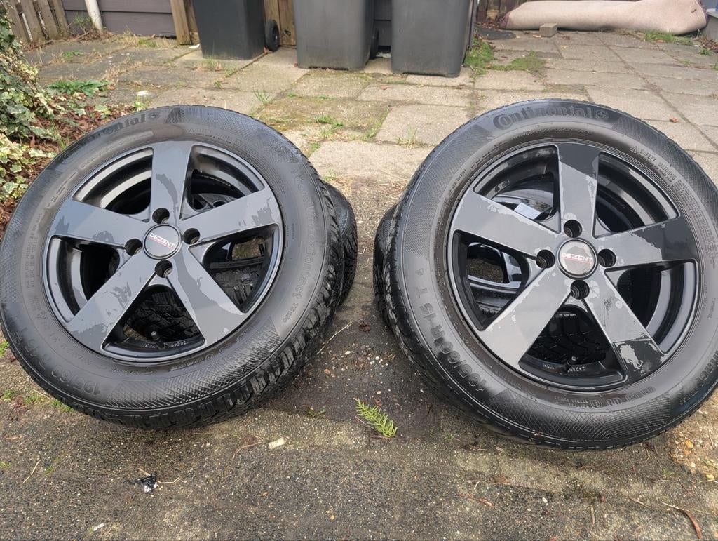Dezent Velgen met 195/60R15 winter Banden, ET44, 4x100, Auto-onderdelen, Banden en Velgen, 15 inch, Ophalen of Verzenden, Band(en)