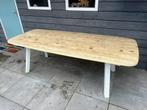 Houten tuintafel deens ovaal witte stalen poten NIEUW, Tuin en Terras, Ophalen, Nieuw, Ovaal, Hout