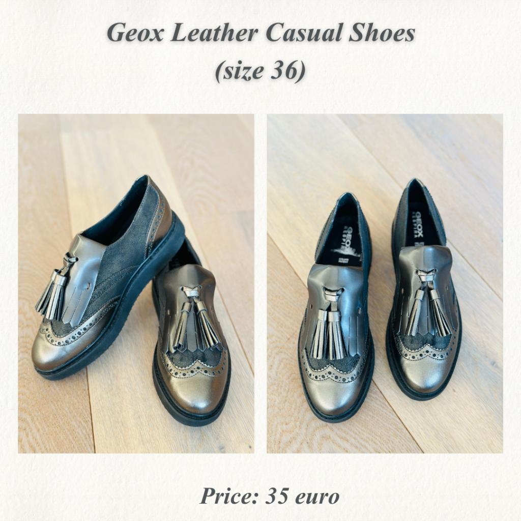 Geox Leather Casual Shoes – Size 36 – Like New, Ophalen of Verzenden, Zo goed als nieuw, Zwart, Sneakers of Gympen