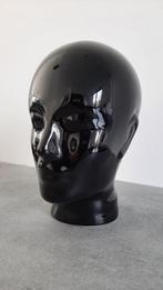 Vintage zwart keramiek mannequin hoofd man mannelijk model, Ophalen of Verzenden