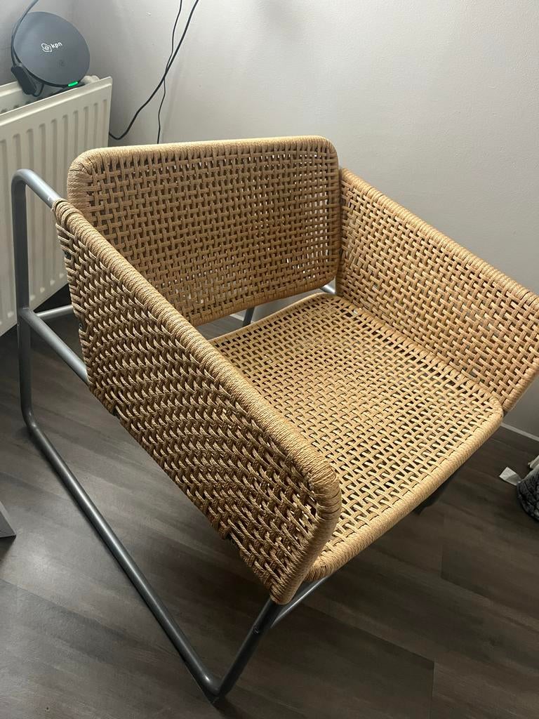 Ikea Fauteuil Rotan - Comfortabele Stoel, Huis en Inrichting, Fauteuils, Gebruikt, Riet of Rotan, 50 tot 75 cm, 75 tot 100 cm