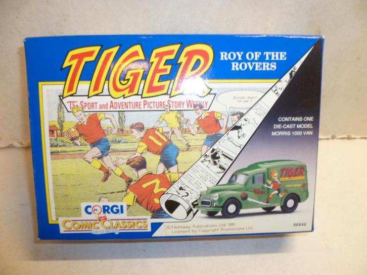 Corgi 1992 Tiger Roy of the Rovers Morris 1000 Van 1:43 auto, Hobby en Vrije tijd, Modelauto's | 1:43, Nieuw, Auto, Corgi, Ophalen of Verzenden