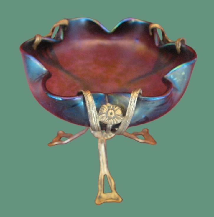 iriserend glas bowl Loetz -Rindskopf - Kralik - Pallme-König, Antiek en Kunst, Antiek | Glas en Kristal, Ophalen