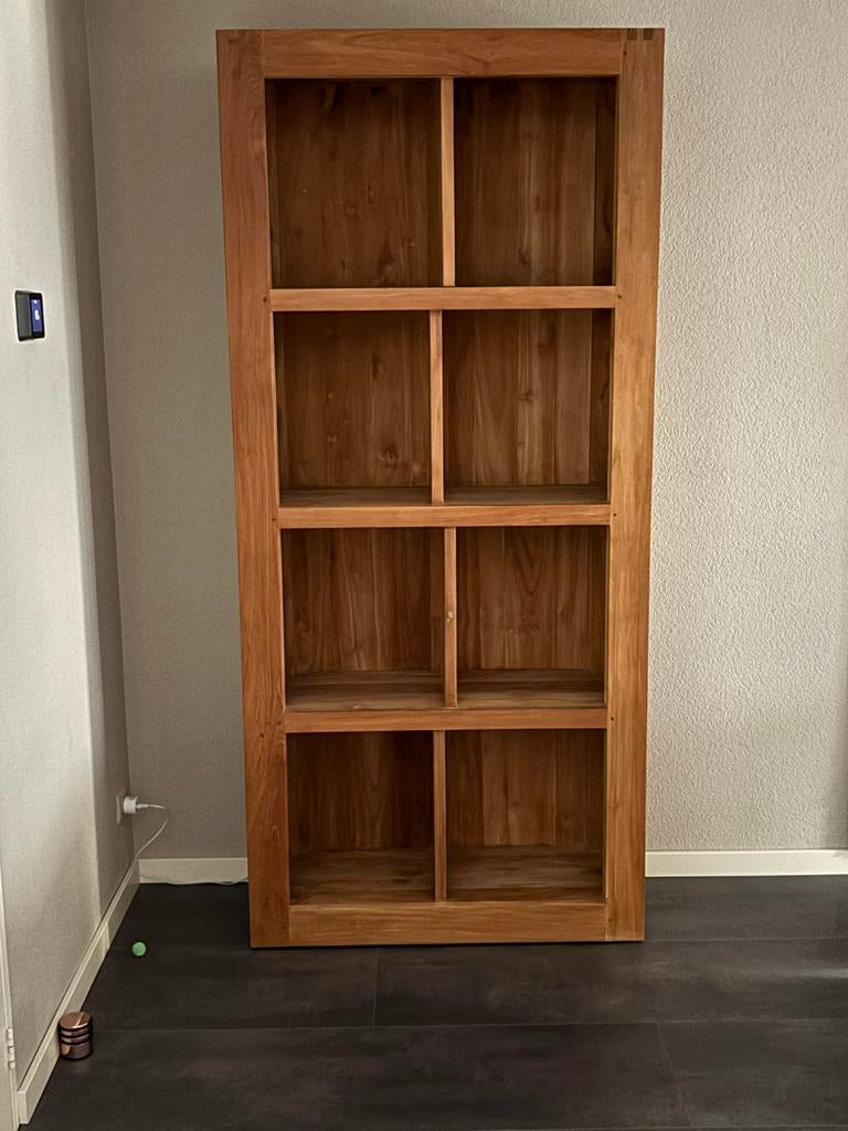 Teak vakkenkast, Huis en Inrichting, Kasten | Boekenkasten, Ophalen, Zo goed als nieuw, 25 tot 50 cm