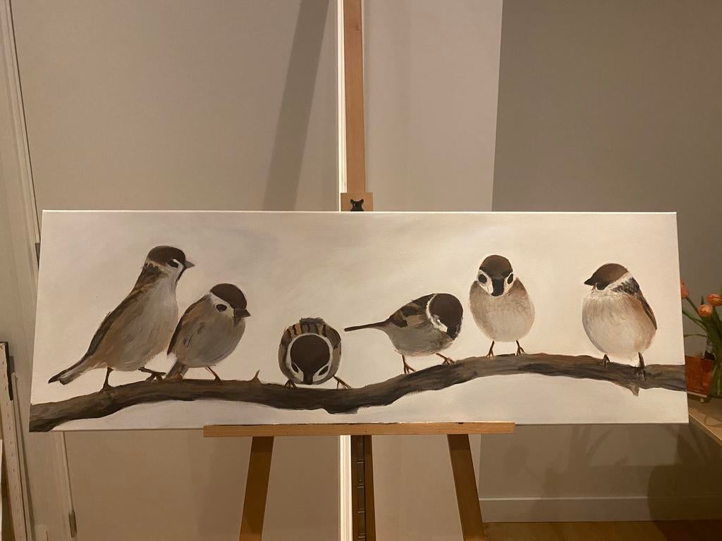 Groot origineel schilderij, Ophalen of Verzenden