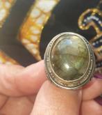 Ring maat 18,5 batu akik Labradorit uit Indonesië, Ophalen of Verzenden, 18 tot 19, Dame of Heer