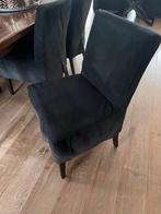 6 eetkamerstoelen zwarte ribstof, Huis en Inrichting, Ophalen, Gebruikt, Zwart, Stof