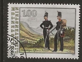 Liechtenstein 45, soldaten, Verzenden, Overige landen, Gestempeld
