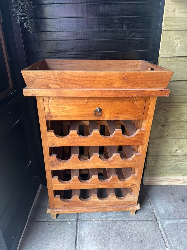 Houten wijnkastje, Ophalen, Gebruikt, 15 tot 25 flessen, Minder dan 50 cm