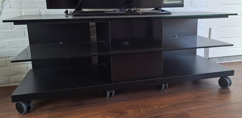 Mooi, als nieuw zwart tv meubel, Huis en Inrichting, Ophalen, Zo goed als nieuw