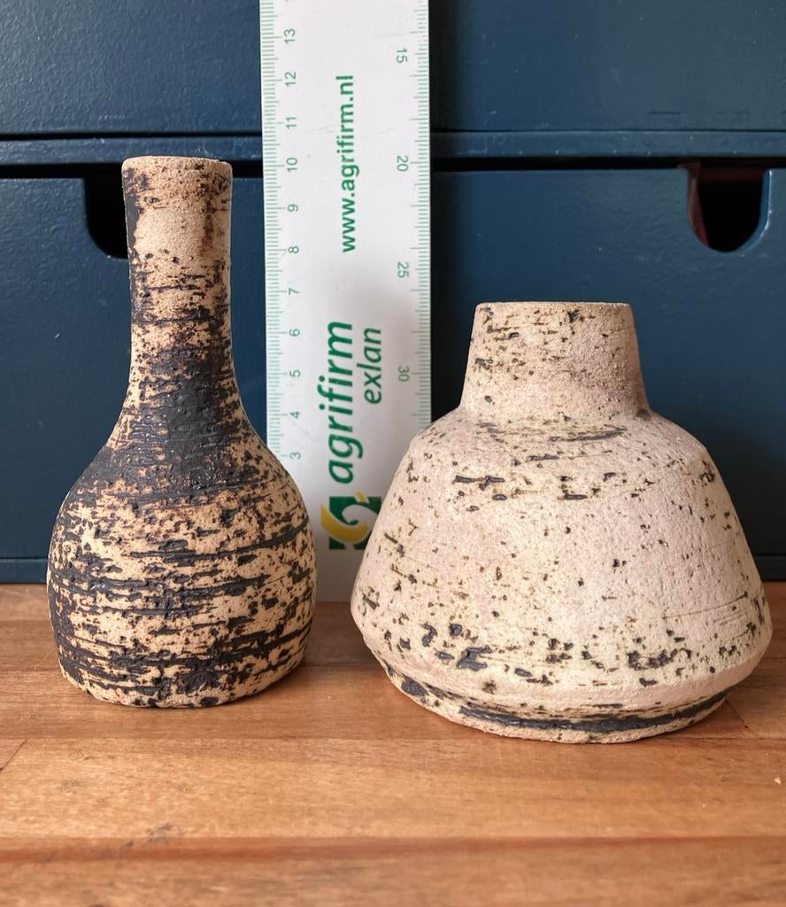 Berkenbast vaasjes, gaaf, Overige kleuren, Ophalen of Verzenden, Minder dan 50 cm, Glas