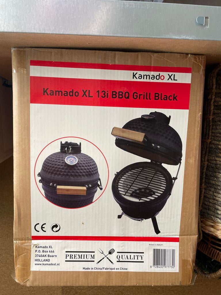 Kamado XL 13i BBQ Grill Black - Nieuw in doos, Ophalen of Verzenden, Nieuw