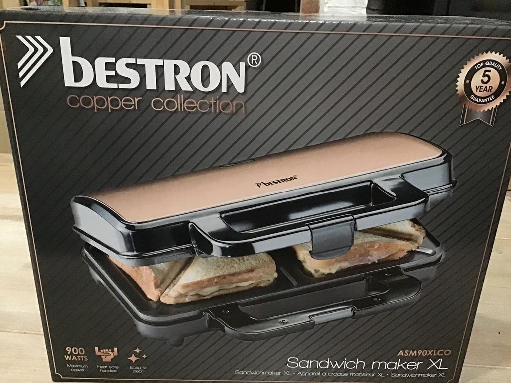Bestron tosti /sandwich ijzer XL, Ophalen of Verzenden, Nieuw