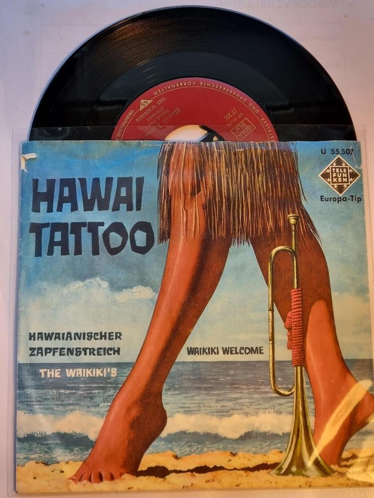 single The Waikiki's HAWAI TATTOO juke-box hit uit 1961, Cd's en Dvd's, Vinyl Singles, 7 inch, Single, Ophalen of Verzenden, Zo goed als nieuw