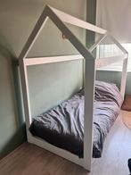Huisbed 90x200 wit crème - stevig en laag bij de grond, Kinderen en Baby's, Kinderkamer | Bedden, Ophalen, 85 tot 100 cm, Gebruikt