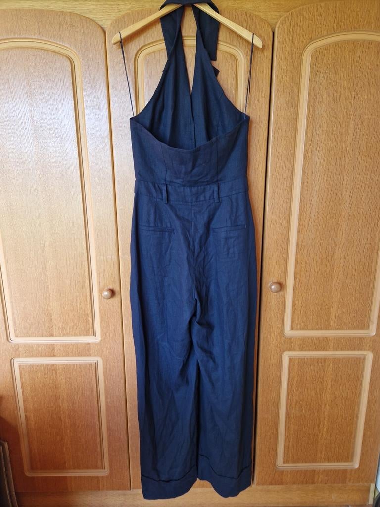 Stijlvolle donkerblauwe halter jumpsuit van Zara maat M, Kleding | Dames, Jumpsuits, Maat 38/40 (M), Blauw, Zara, Ophalen of Verzenden