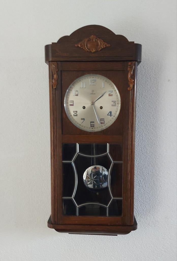Junghans wandklok met staafgong, Antiek en Kunst, Antiek | Klokken, Ophalen