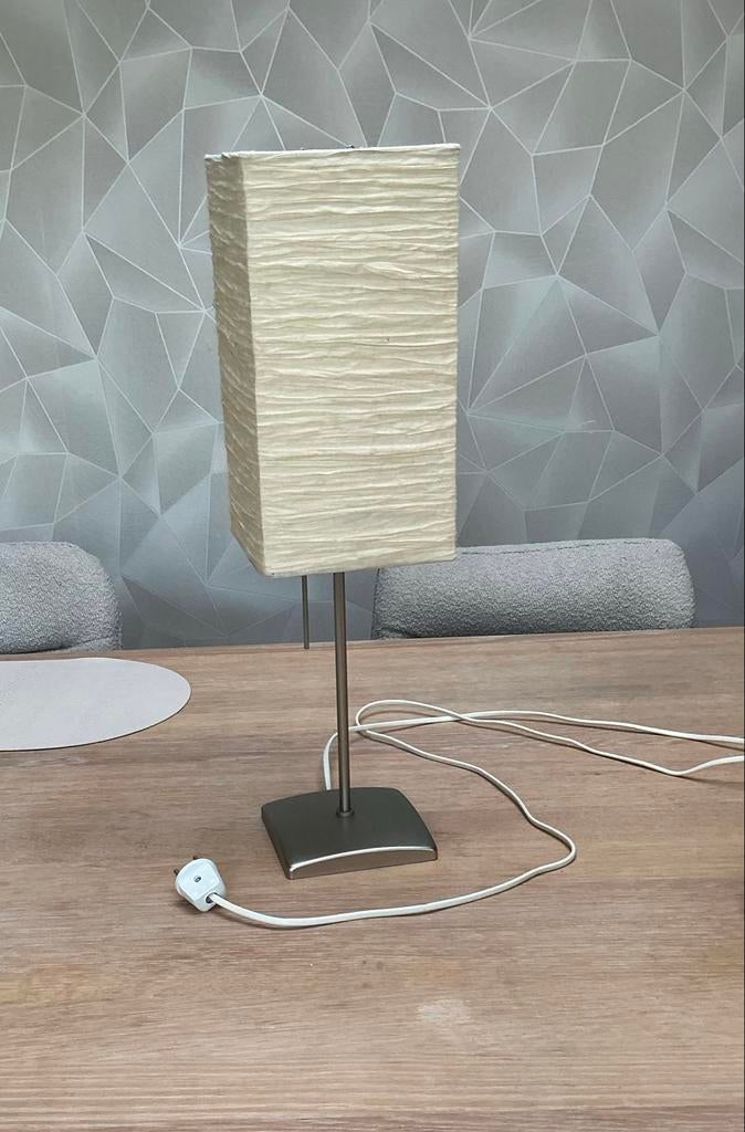 Tafellamp met papieren kap, Ophalen, Gebruikt, Metaal, Minder dan 50 cm