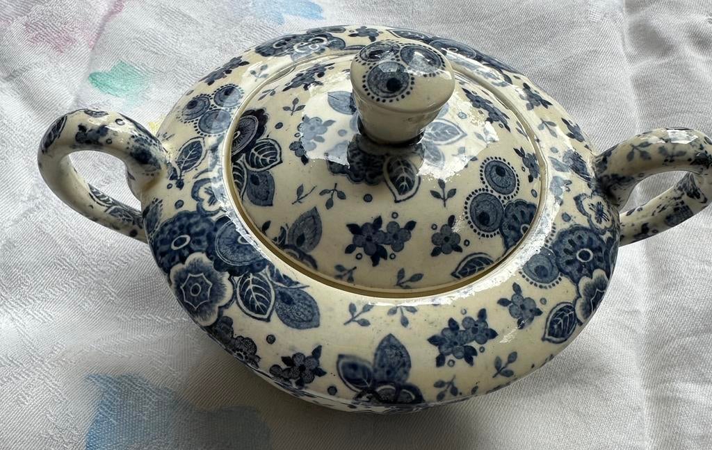 Beatrix blauw suikerpot, Ophalen of Verzenden