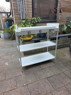 Camping kooktoestel met 3 pitten en opbergplanken, Caravans en Kamperen, Kampeeraccessoires, Ophalen of Verzenden, Gebruikt