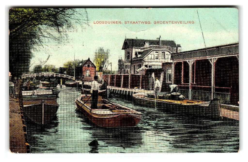 Loosduinen, Straatweg Groentenveiling, Verzenden, Voor 1920, Gelopen, Zuid-Holland