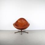 1x Label Hidde Fauteuil Donker Cognac Leer – Zwart, Huis en Inrichting, Fauteuils, Niet ingevuld, Niet ingevuld, Ophalen of Verzenden