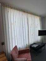 Gordijnen glanskatoen met tulpjes, incl. rails en runners, Huis en Inrichting, Ophalen of Verzenden, Gebruikt, Crème, 200 cm of meer