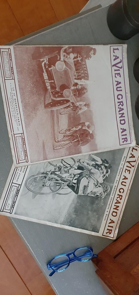 Set(2) grote weekbladen 1908 "La Vie au Grand Air', Ophalen of Verzenden, Gebruikt