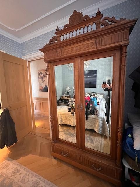 Antieke kledingkast met spiegels – topstaat – ca. 1885, Antiek en Kunst, Antiek | Meubels | Kasten, Ophalen