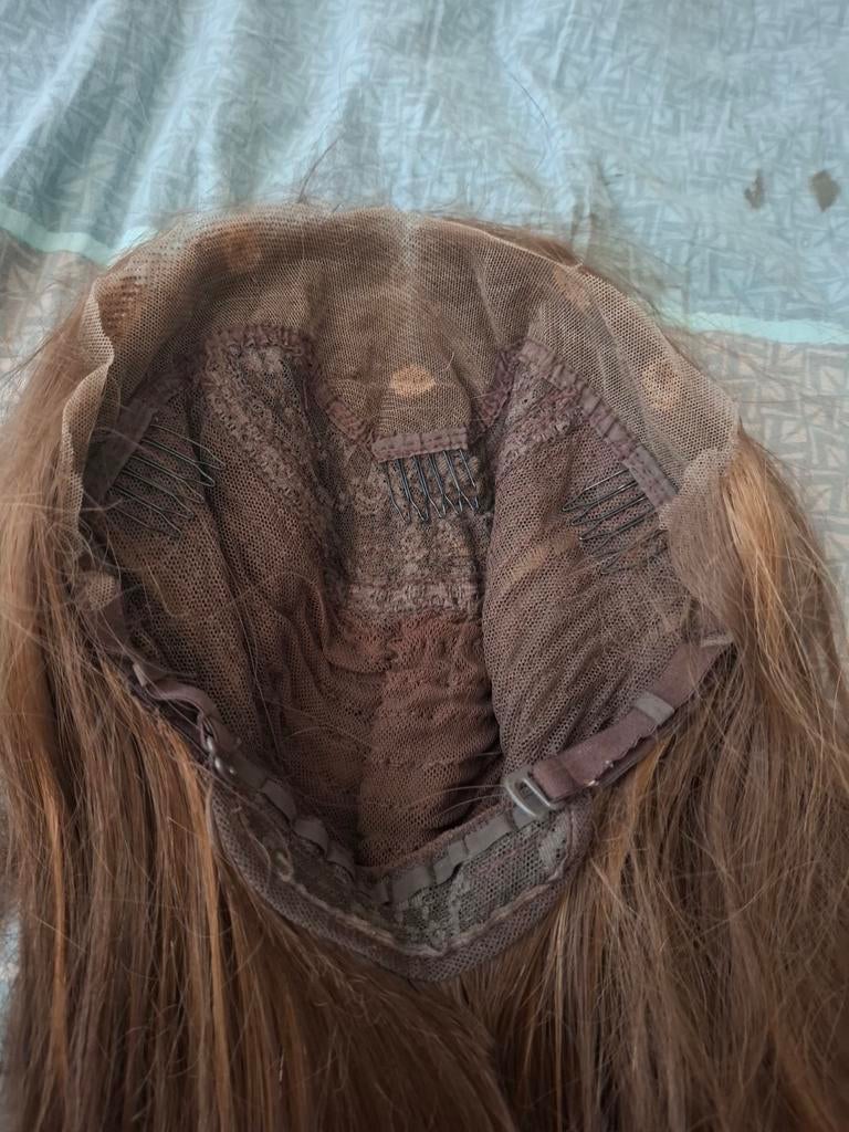 Lece pruik echt haar, Ophalen of Verzenden, Zo goed als nieuw, One size fits all