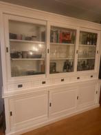 Witte massief houten buffetkast, Ophalen, Gebruikt, Met deur(en), 200 cm of meer