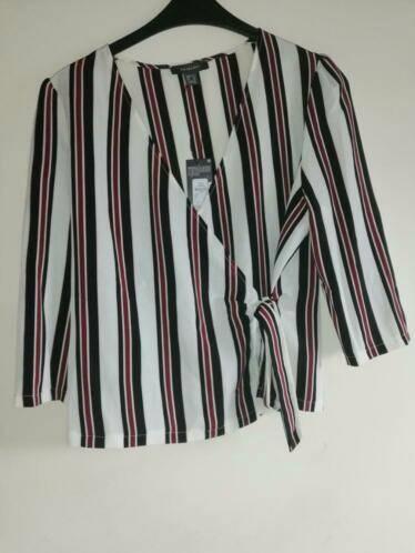 nieuwe gestreepte overslag blouse 42, Kleding | Dames, Blouses en Tunieken, Nieuw, Maat 42/44 (L), Ophalen of Verzenden