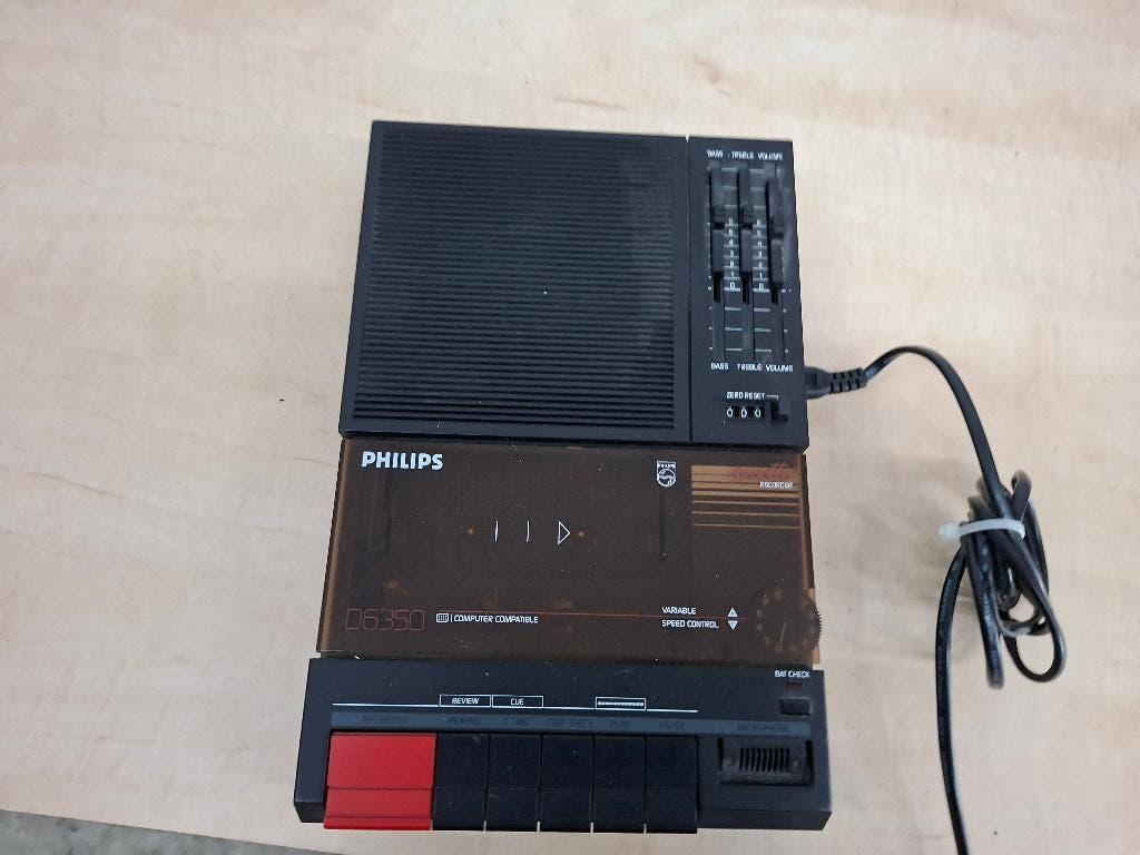 vintage philips draagbare d6350 cassettedeck recorder/speler, Audio, Tv en Foto, Cassettedecks, Ophalen of Verzenden, Enkel, Philips